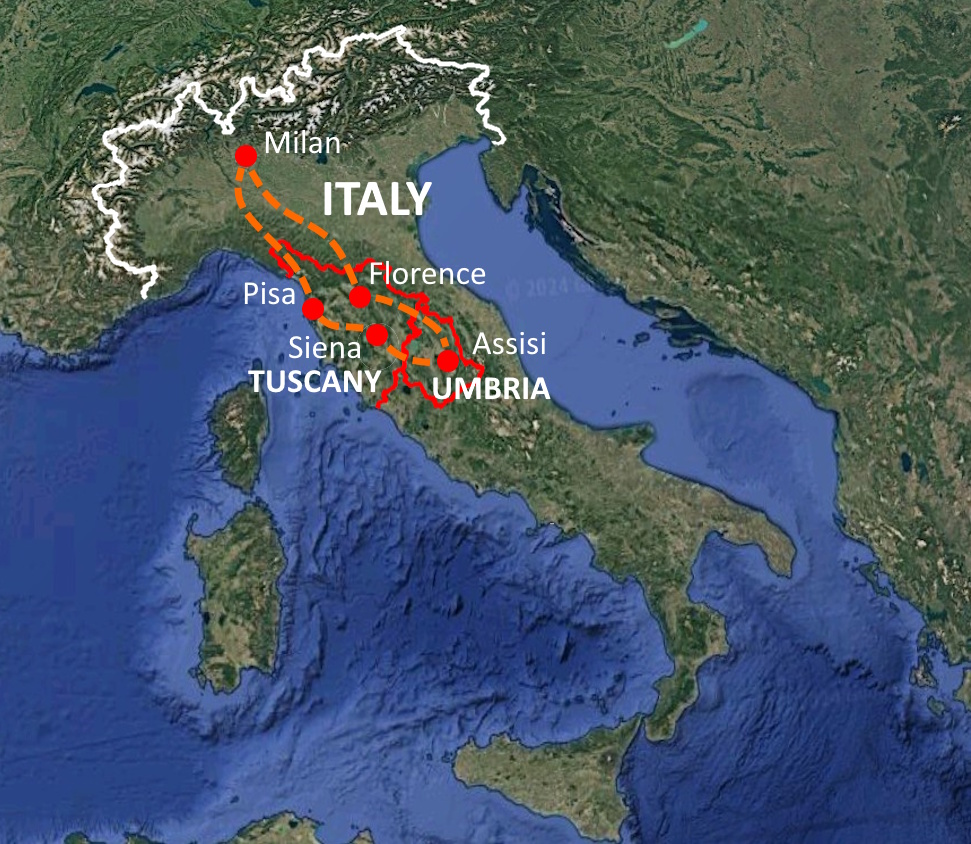 2027 Miata Tuscany & Umbria scenic view - Miata Driving Tours tour destination