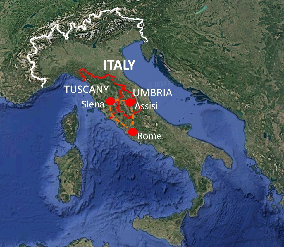 Miata Tuscany & Umbria scenic view - Miata Driving Tours tour destination