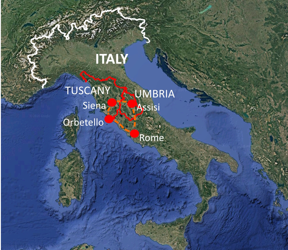 Miata Tuscany & Umbria scenic view - Miata Driving Tours tour destination