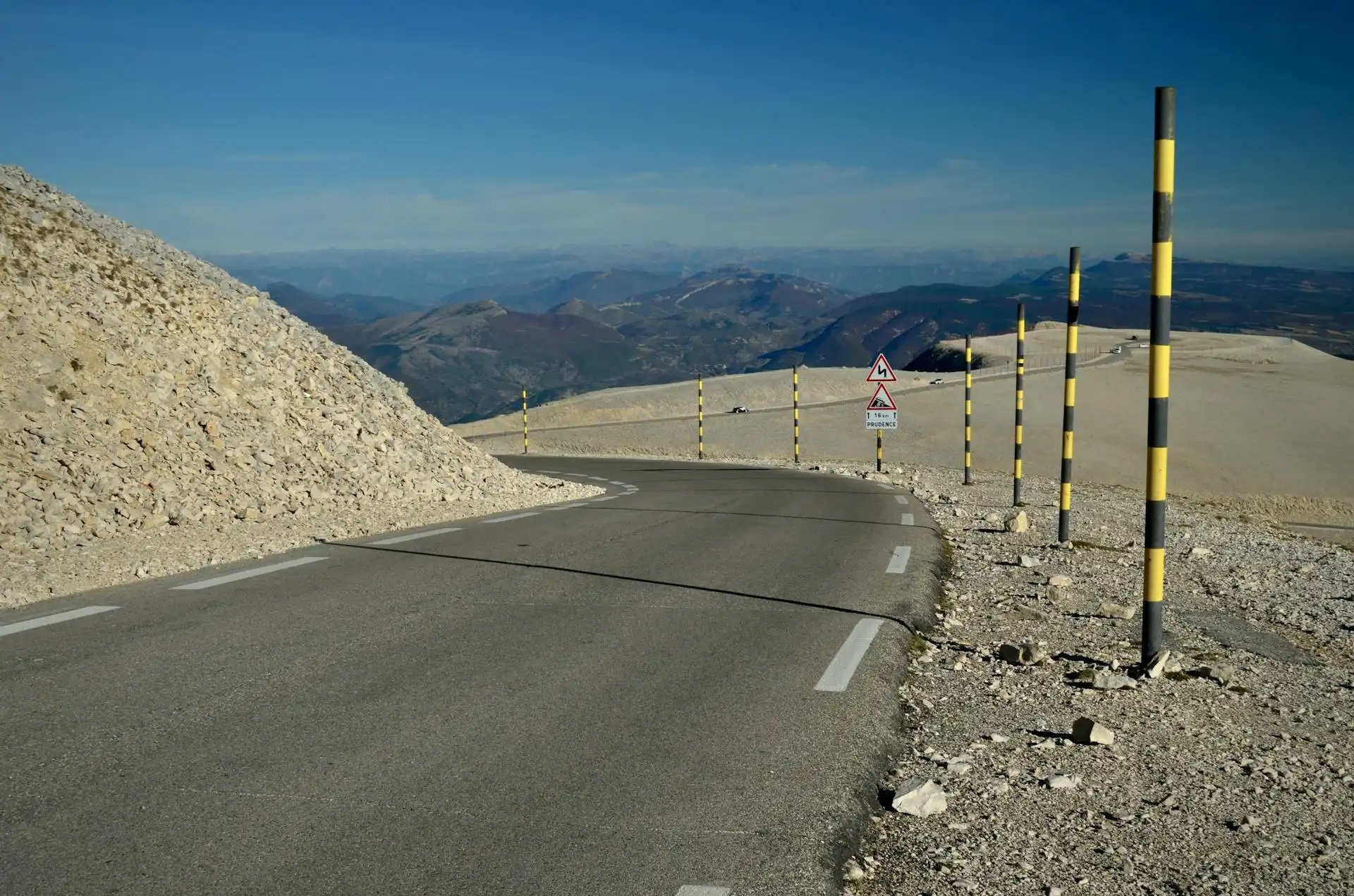 Alpe d'Huez hairpin bends rising from the valley, French Alps